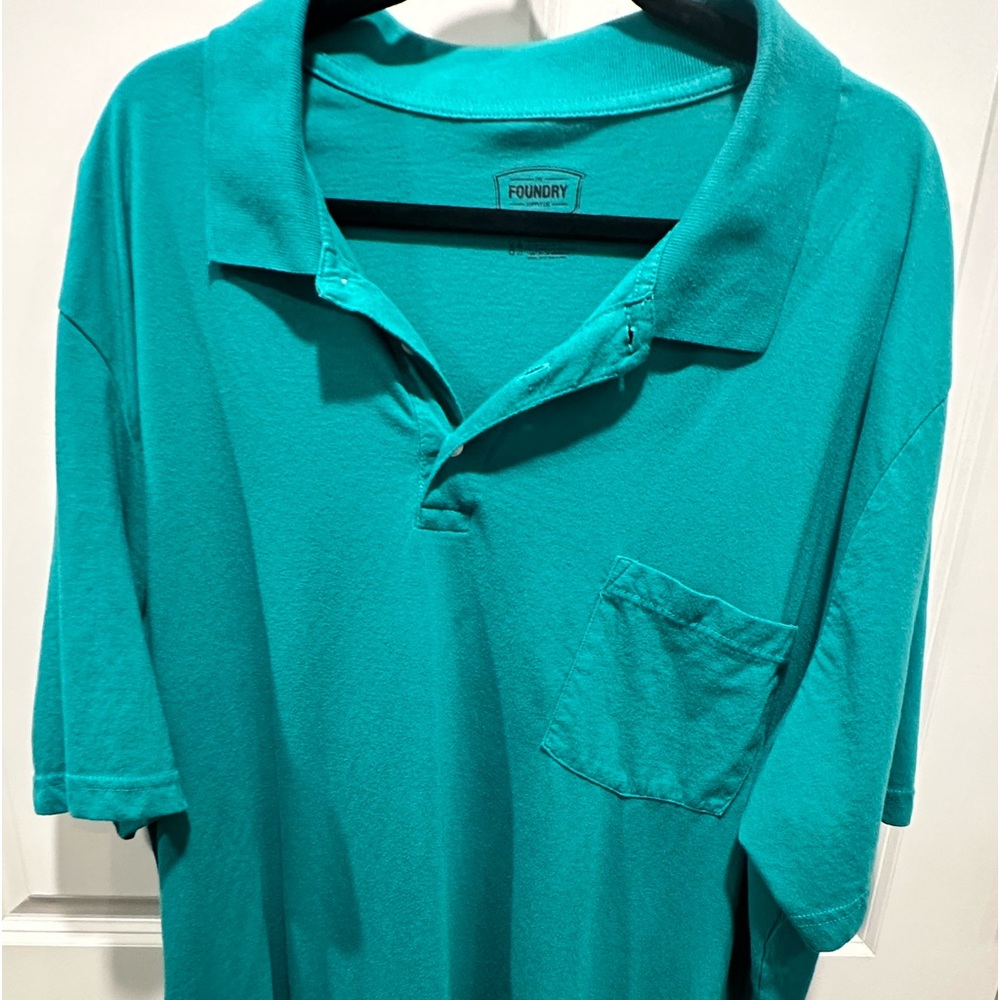 Foundry Teal polo 4xlt--Blue polo 3xl
